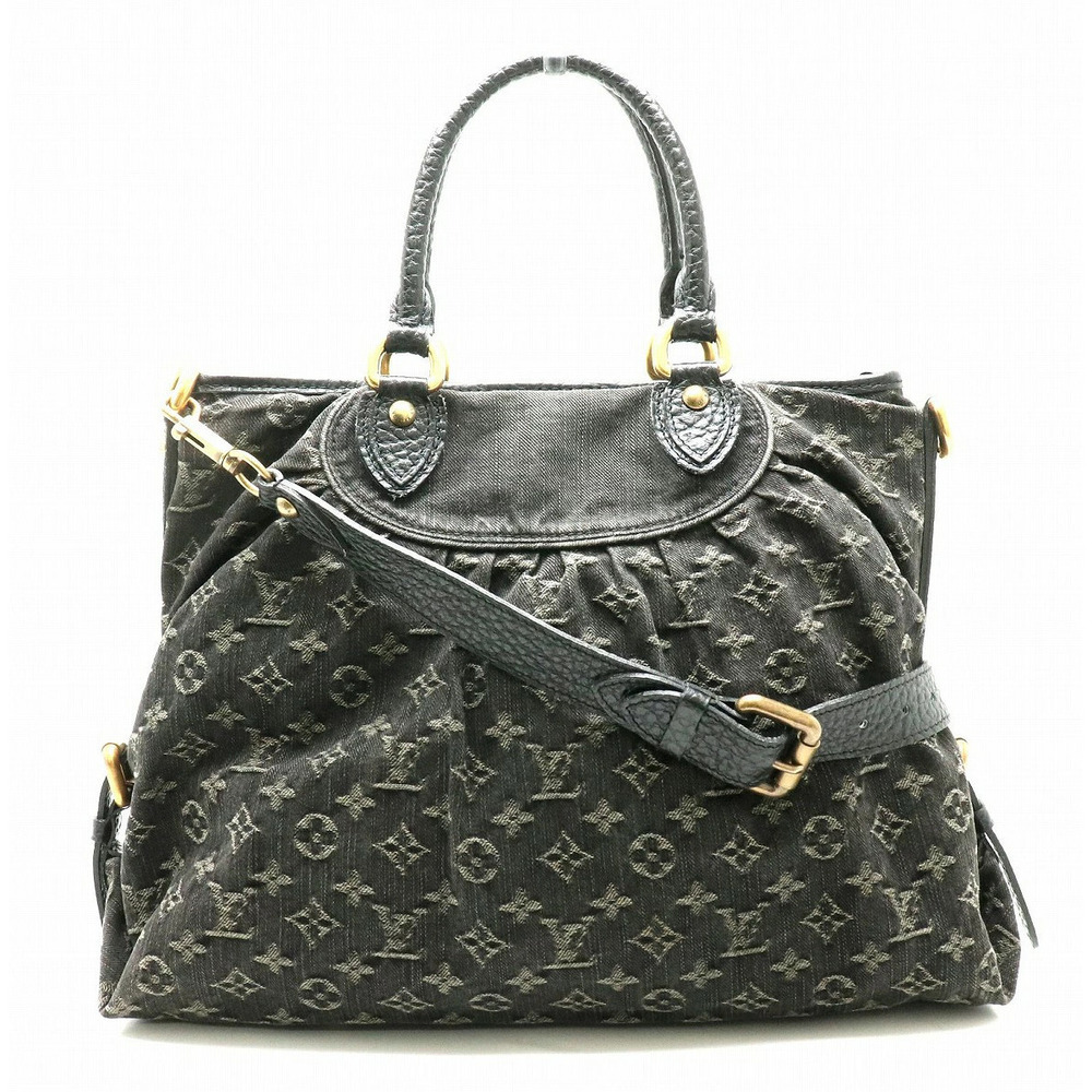 Louis Vuitton Monogram Denim Neo Cabby Shoulder Bag Handbag Noir Black